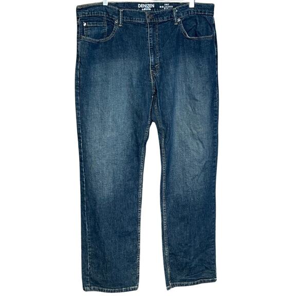 Denizen by Levi’s jeans denim 285 relaxed fit dark wash comfy stretch size 38 - Picture 1 of 5